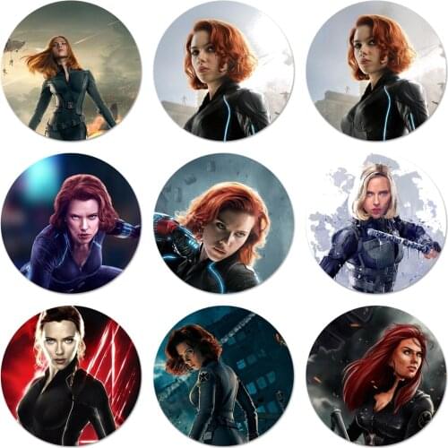 58mm Black widow Icons Pins Badge Decoration Brooches Metal Badges For Backpack Decoration