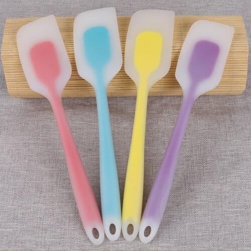 1PC Food Grade Silicone Spatula Non Stick Butter Cooking Silicone Spatula Cookie Pastry Scraper Cake Baking Spatula Random Color
