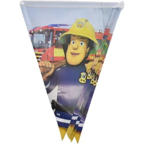 1pcs/lot Fireman theme party banners Sam theme birthday party decorations Fireman Sam party flags baby shower party supplies