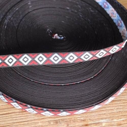 Embroidery ethnic jacquard webbing woven tape lace ribbon trim 1.2cm tribal boho DIY garment bag gift accessory native zakka sew