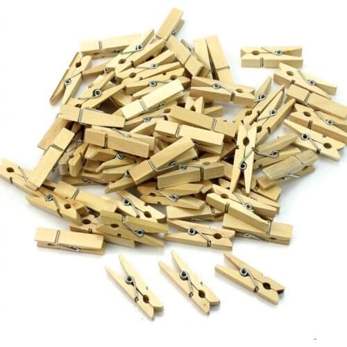 100'lü Wooden Clothespins 2.5cm (10'lu Paket-1000 Piece)