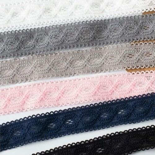 4 yards/length High Quality 2cm Bilateral Tooth Edge Elastic Band DIY Baby Hair Band Knotted Hair Rope Spandex Elastic Lace