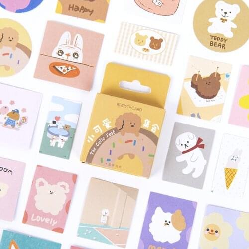 46pcs/box the cutie fest collect Label Stickers Set Decorative Stationery Stickers Scrapbooking DIY Diary Album Stick Lable