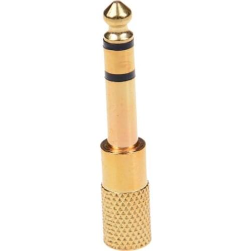 6.5mm 1/4"Male plug to 3.5mm 1/8"Female Jack Stereo Headphone Audio Adapter Newest 1PCS Gold