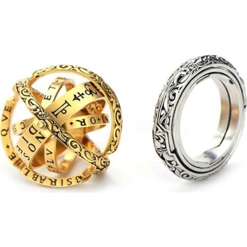 Astronomical Sphere Ball Ring Foldable Cosmic Finger Ring Band Fashion Jewelry B2QE