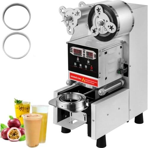 Stainless steel bubble milk tea cup sealing machine coffee shop fully auto mini vacuum automatic sealing machine