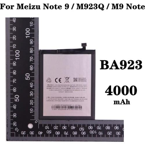 BA923 Battery 4000mAh For Meizu Note 9 / M923Q / M9 Note Mobile Phone Battery High Capacity Replacement Batteries