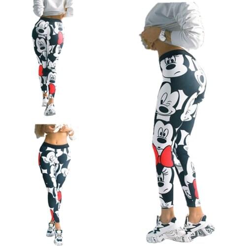 New Disney Mickey Trousers Women Sweatpants Digital 3D Printed Mickey Leggings Hips High Waist Woman Pants Casual Shipping Free
