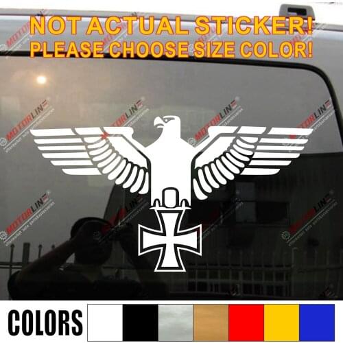 Bundesadler Reichsadler Eagle Iron Cross Decal Sticker WW2 German Army pick size color