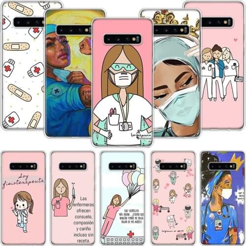 Funny Medicine Nurse Doctor Phone Case For Samsung Galaxy S10 S20 S21 S9 S8 S7 Note 10 20 9 8 FE J4 J6 Ultra Plus Lite Pro + Edg