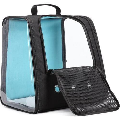 2021 Traveling Breathable Eye-catching Transparent Travel Holder Pet Carrier Dog Backpack Pet Bag