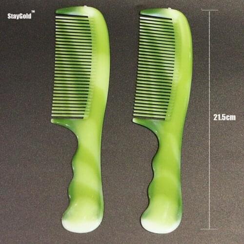 StayGold 2 Pcs Green Combs Pliable Hair Handle Brush