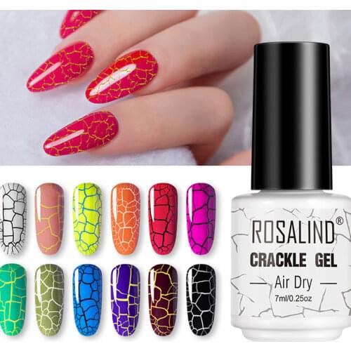 19 color Crackle Gel Nail Polish For Nail art manicure Set Air dry nail polish Need Base Crackle Polishing Gel