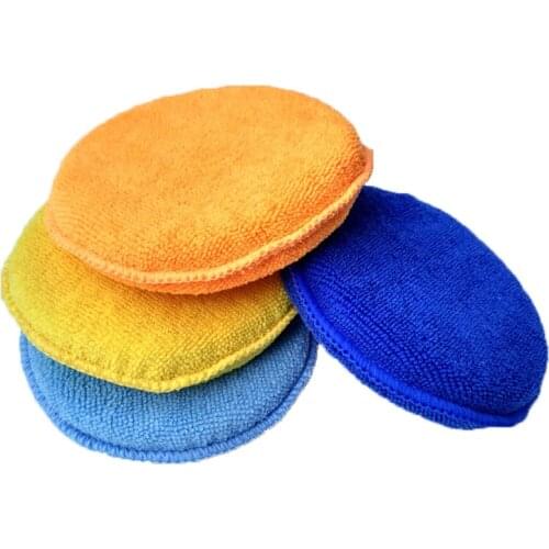 Multifunctional Protable car MicroFiber Waxing polishing Sponge Small Round Shaped Detailing Clean Sponge Car care accessories
