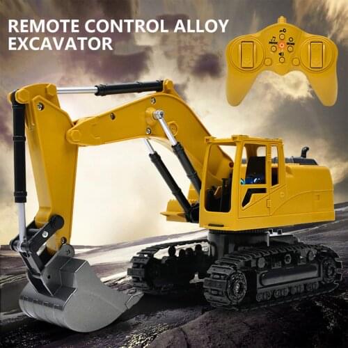 8CH Simulation toy RC excavator toys with Musical and light Childrens Boys RC truck Beach toys RC Engineering car tractor