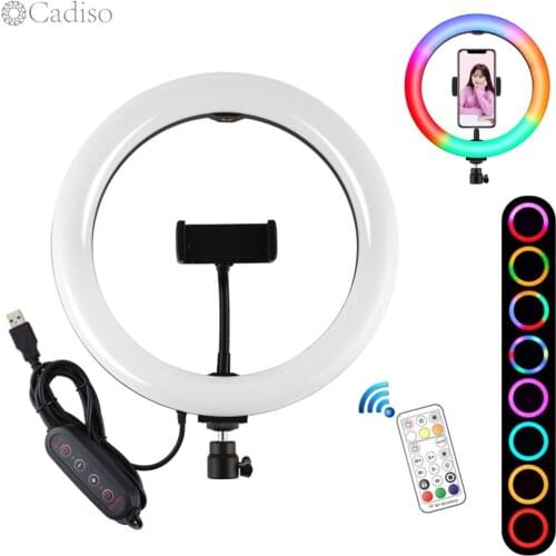 Cadiso 10" LED ring light profissional Photographic Selfie Ring Lighting for Smartphone Youtube Makeup Video Studio Ring Light