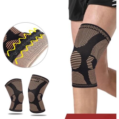 1PCS Fitness Running Cycling Knee Sport Compression Knee Pad Sleeve for Basketball Volleyball Support Braces Elastic Knee Pads