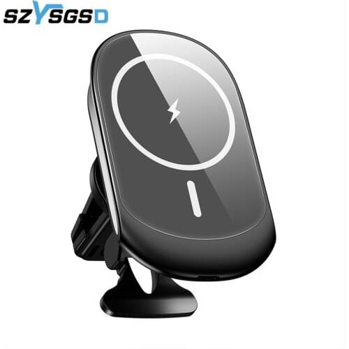 Magnetic Wireless Car Charger for Magnet iPhone 12 Mini Pro Max 15W Qi Fast Charging Wireless Chargers Car Phone Holder Stand