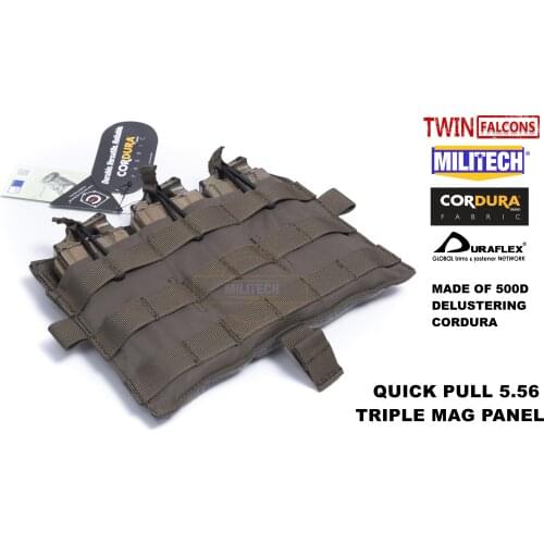 MILITECH TWINFALCONS TW Delustered Detachable Flap Triple M4 5.56 Mag Flat Panel For AVS CPC JPC 2.0 FCSK 2.0