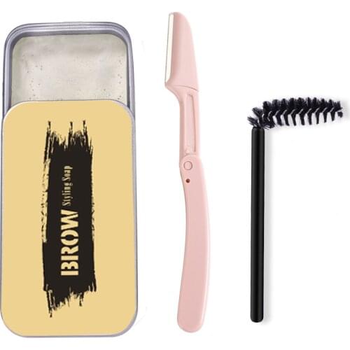 Eyebrow Soap Wax with Trimmer Fluffy Feathery Eyebrows Pomade Gel for Eyebrow Long-Lasting Styling Makeup Soap Brow Sculpt Lift