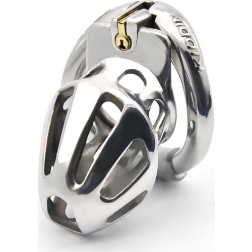 2020 New Male Chastity Devices Stainless Steel Cock Cage For Men Metal Chastity Belt Cock Ring Sex Toys Cock Lock Adult Game Toy