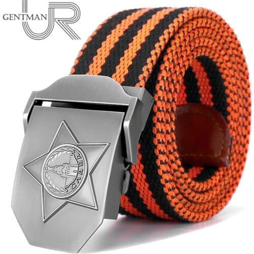 New Men & Women Belt Soviet Three-level Glory Medal 3D Canvas Belt Soviet Memory CCCP Luxury Jeans Military Tactical Belts