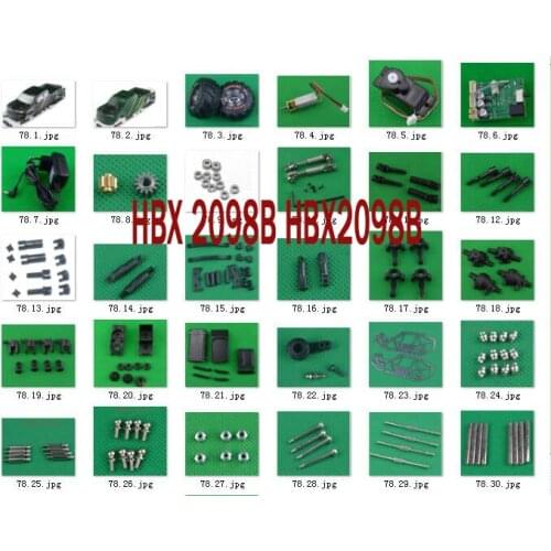 HBX 2098B 1/24 4WD Mini Car Original Parts motor receiver servo body shell tire drive shaft gear bearing pull rod screw