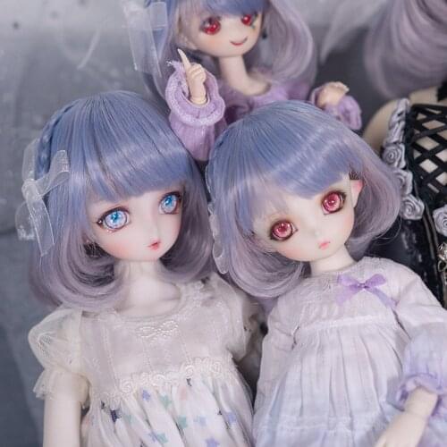 Multcolor Doll Wig Bjd Wig 8-9'' 7-8'' 6-7'' Lovely Short Doll Hair Wigs for 1/3 1/4 1/6 Yosd Bjd MSD Minifee SD DD Smart Doll