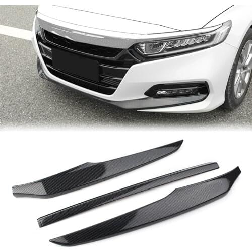 Car Front Bumper Lip Protective Cover Trim For Honda 10th Accord 2018 2019 ABS Plastic Carbon Fiber Styling 4 Colors