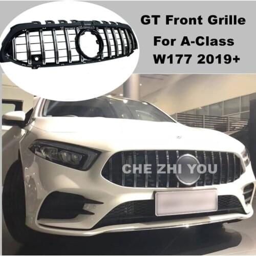 Front Bumper Mesh Grille GTR Style for Mercedes Benz A Class W177 2019-2021 A45 A180 A200 A260 Sports Sedan without Centre Logo