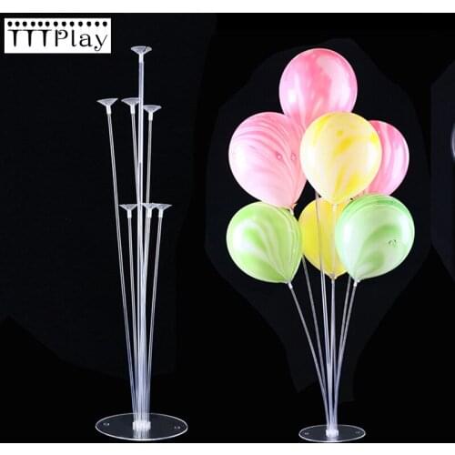 1set Clear Balloon Stand 70cm Wedding Decor Birthday Party Valentines Day Supplies Childs Gift Toy Plastic Balloons Column Base