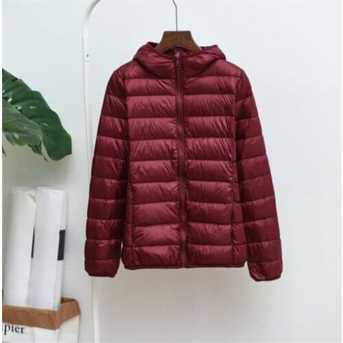 New Winter Women Light Thin White Duck Down Jacket Hooded Coats Plus Size Down Jacket Midi Long Down Coat Female Jackets WZ115