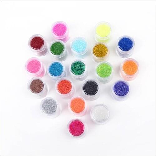 Mixed colour 20 Boxes 10g Shining Nail Glitter Powder Nail Art Dust Tips Nail Art Decoration for nail polish