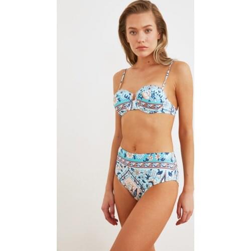 Trendyol Color Tile design Bikini Bottom TBESS21BA0335