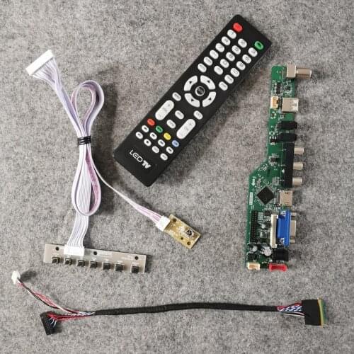 Universal LCD controller board DIY kit 40-Pin LVDS screen 1366*768 Fit LP156WH3-TLA1/TLS1/TLT1 monitor VGA USB AV 60Hz WLED