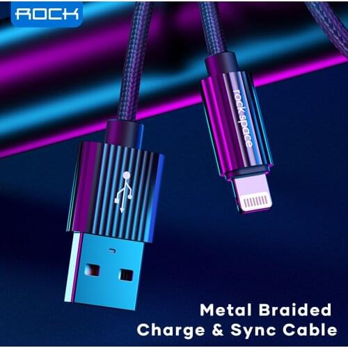 ROCK 3A USB Type C Cable Alloy Fast USB Charging Type-C Charger Data Cable for Huawei Samsung Xiaomi iPhone IOS Android Cable