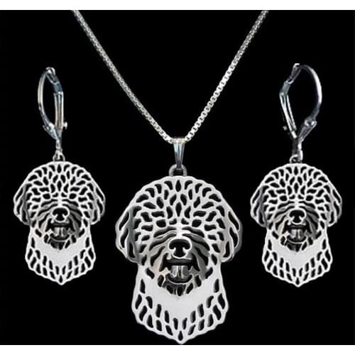 Womens Alloy Lagotto Romagnolo Jewelry Set Female Dog Pendant Jewelry Set
