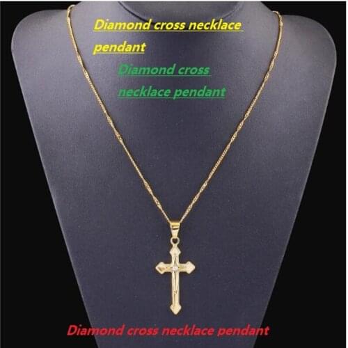 Gold stainless steel necklace pendant is popular Cross necklace pendant m