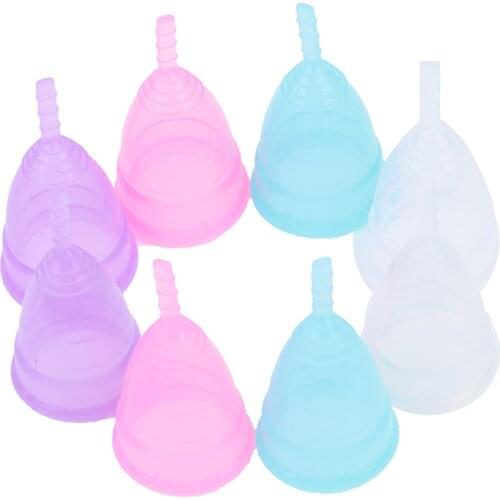 1Pcs Menstrual Cup Medical Grade Silicone Feminine Hygiene Menstrual Lady Women Period Cup Silicone Reusable Menstrual Cup