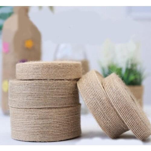 10Meter Natural Jute Burlap Hessian Ribbon Rolls Vintage Rustic Wedding Decoration Christmas Gift Wrapping Festival Home Decor