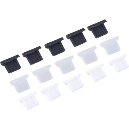 10pcs Micro-USB Charger Port Cover Cap Female Jack Interface Universal Silicone Dustproof Tablet PC Notebook Laptop