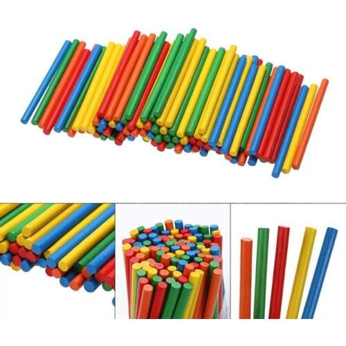 100pcs Colorful Bamboo Counting Sticks Mathematics Montessori Teaching Aids Counting Rod Kids Preschool Math Learning Toy