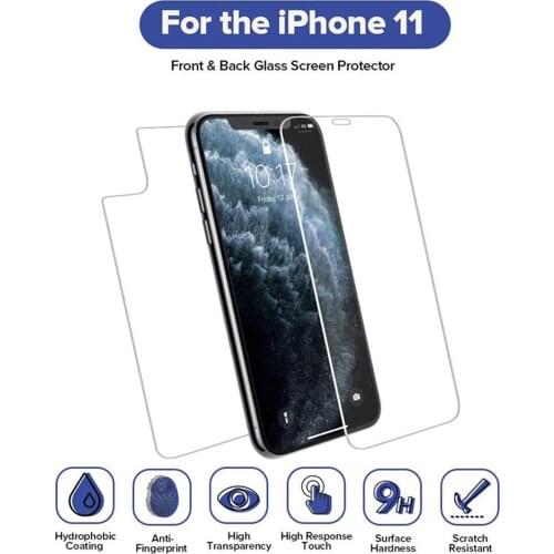 2pcs/lot 2-in-1 Front Back Screen Protector For iPhone 11 Pro Max Front Rear Tempered Glass Protector On iPhone 11 Pro Max