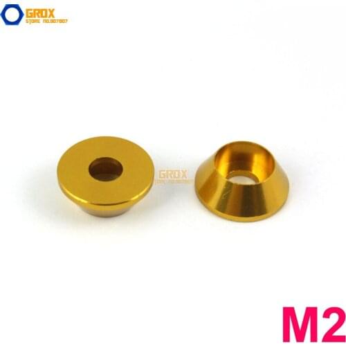 30 Pieces M2 Gold Aluminum Washer Socket Head Cap Screw Washer