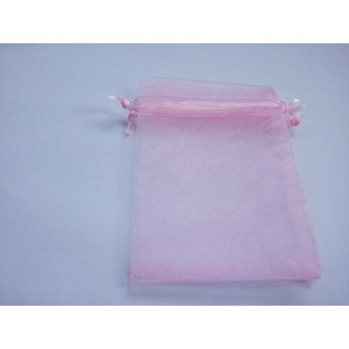 50pcs 15*20 Pink gift bags for jewelry/wedding/christmas/birthday Organza Bags with handles Packaging Yarn bag