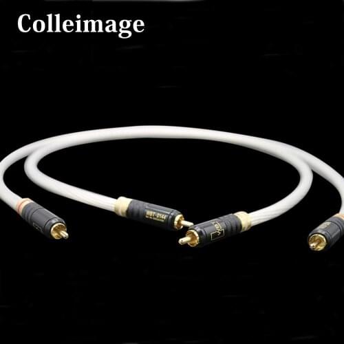Colleimage Hifi WBT-0144 Gold Plating Plug RCA Audio Cable Dual 2RCA to 2RCA Male CD DVD Amplifier Interconnect RCA Cable