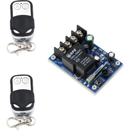DC 12V-48V Wireless Remote Control Switch Remote Power Switch Remote ON OFF Radio Relay 1CH 40A Receiver + 2 Button Transmitter