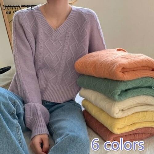 BONNTEE Women's V-Neck Pullovers