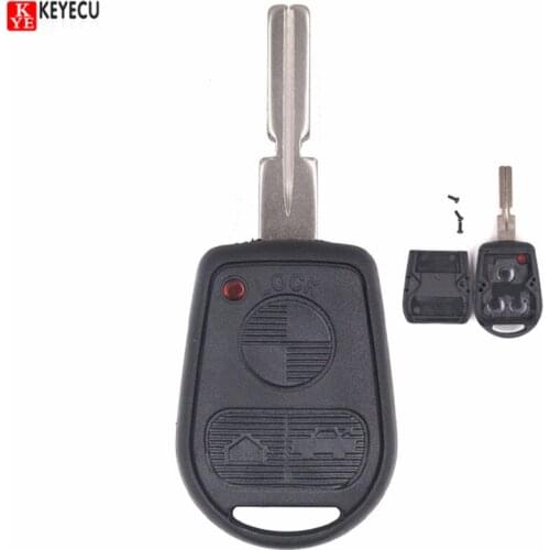 Keyecu New Uncut Blade Remote Key Shell Case Fob for BMW 3 5 7 Series Z3 E31 E32 E34 E36 E39 E46 E36 E38 Uncut HU58 Key Case
