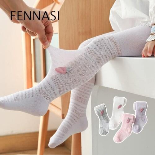 FENNASI Child Cute Mesh Tights Cotton Stripe Radish Elasticity Pantyhose Prevent Mosquito Bites